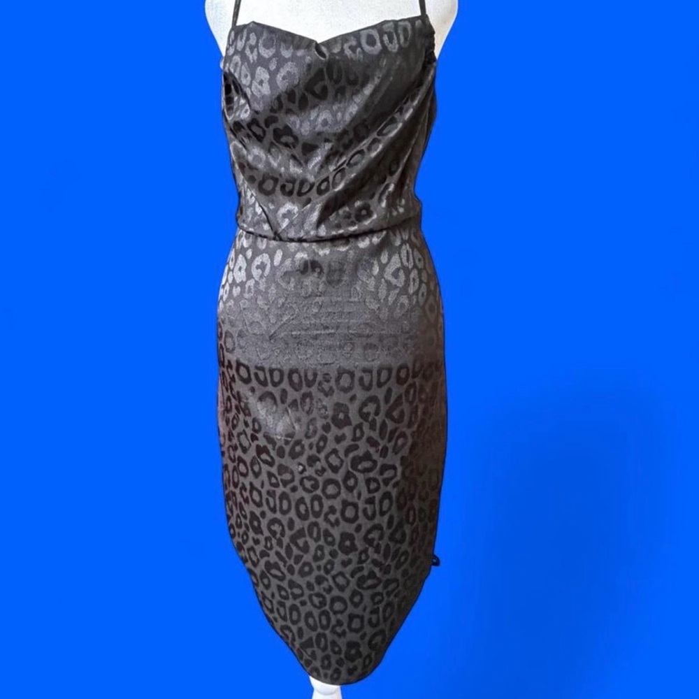 Wild Fable Black Animal Print Midi Dress